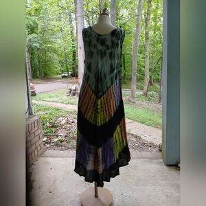 Multicolor‎ Tie-Dye Maxi Dress